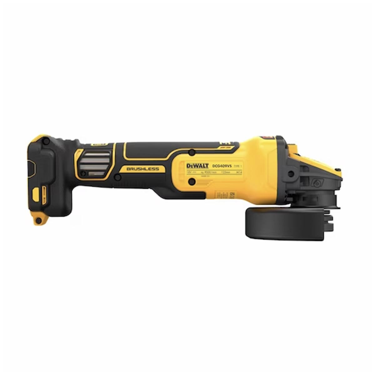 Angle grinder 125 mm Variable speed BRUSHLESS motor (in case without batteries and charger) in TSTACK CASE - DeWALT - DCG409VSNT-XJ Angle grinder 125 mm Variable speed BRUSHLESS motor (in case without batteries and charger) in TSTACK CASE - DeWALT - DCG409VSNT-XJ